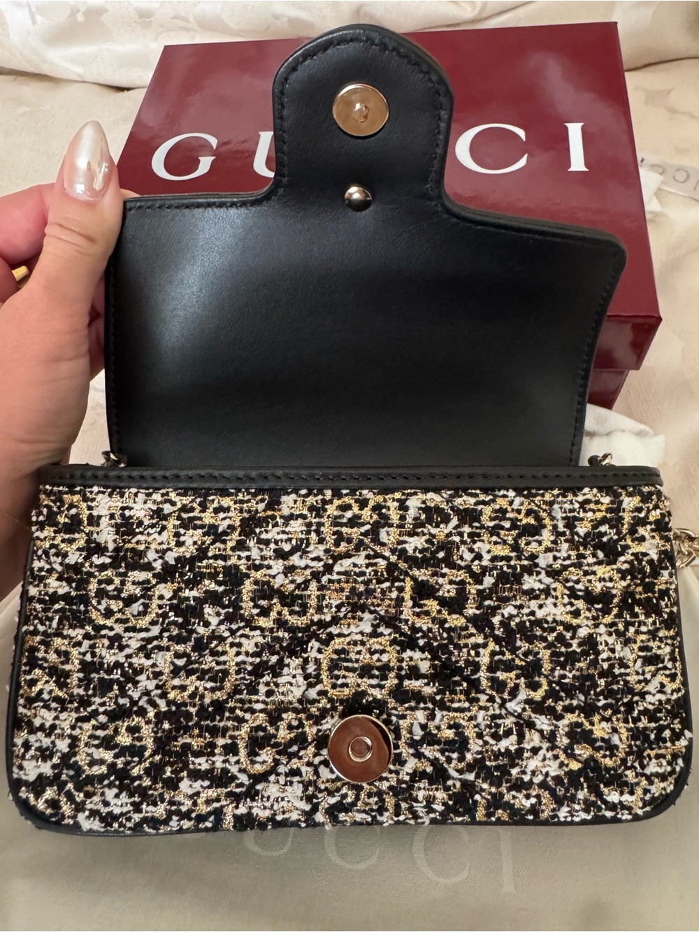 RARE/NWT Gucci Marmont Tweed Crossbody - Picture 7 of 11